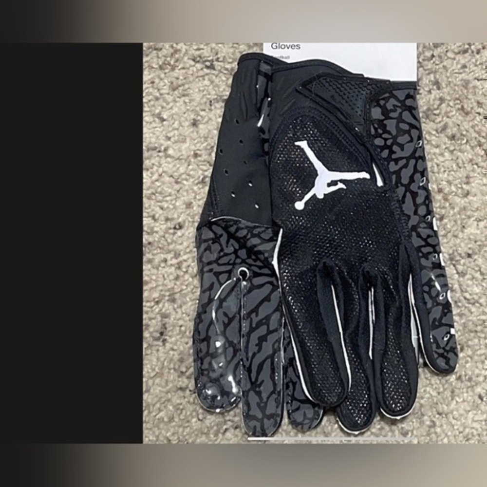 Nike Jordan Vapor Jet 7.0 Football Gloves Black w/ Elephant Print - Men's Size M